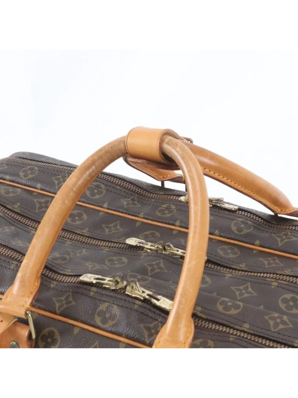 Louis Vuitton Monogram Sirius 55 Leather Boston Bag Tote Carry